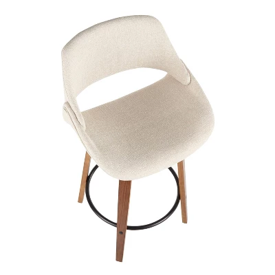 Set Of 2 Fabrico Mid Century Modern Counter Height Barstool - LumiSource - Image 6