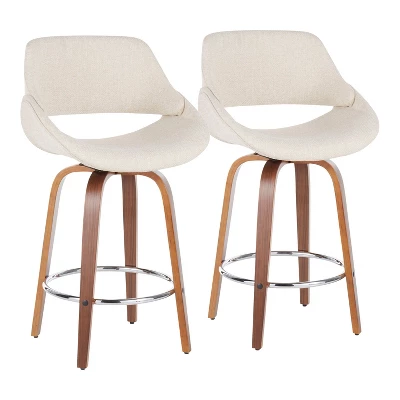 Set Of 2 Fabrico Mid Century Modern Counter Height Barstool - LumiSource - Image 11