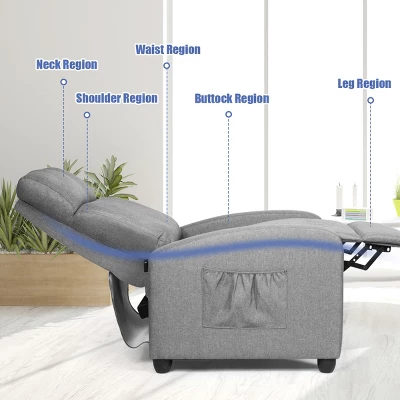 Recliner Massage Chair, Ergonomic Adjustable Single Sofa With Padded Seat Grey - Image 4