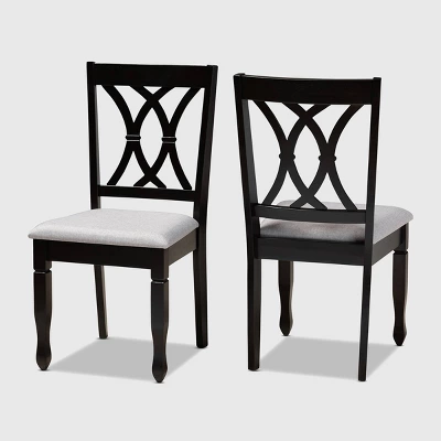 2pc Reneau Upholstered Wood Dining Chair Set - Baxton Studio - Image 8