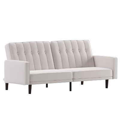 Merrick Lane Mid Century Modern Split-Back Sofa Futon With 3 Recline Positions - Image 11