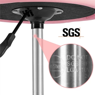 Yaheetech Height Adjustable Modern PU Leather Rolling Bar Stool Salon Stool - Image 4