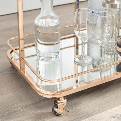 Alcott 3 Tier Bar Cart Bright Gold - Angelo:HOME - Image 3