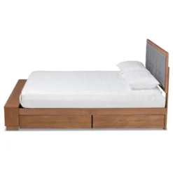 4 Drawer Cosma Transitional Wood Platform Storage Bed - Baxton Studio