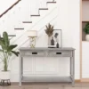 LuxenHome Gray Wood 2-Drawer 1-Shelf Console And Entryway Table