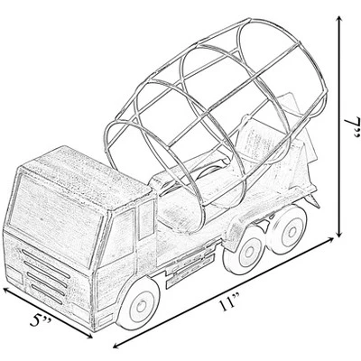 Vintiquewise Decorative Rustic Metal White Single Bottle Cement Truck Wine Holder For Tabletop Or Countertop - Image 3