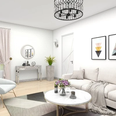 Glam Mirror And Wood Patterned Console Table Silver - Olivia & May - Image 11