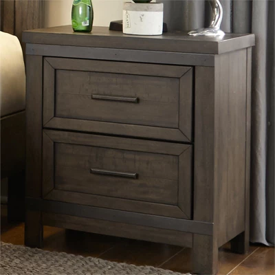 2 Drawer Night Stand In Brown - Liberty Furniture - Image 2