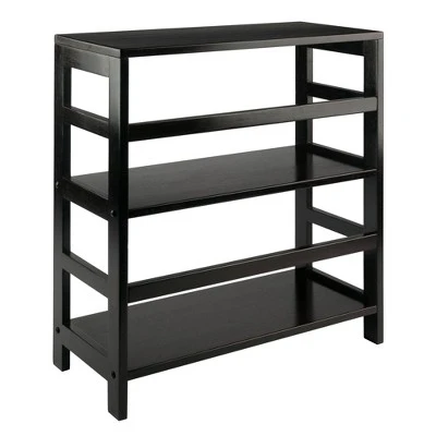 29.21" 2 Tier Leo Shelf Storage Or Bookshelf Wide Espresso Brown - Winsome - Image 4