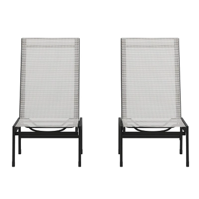 Flash Furniture Brazos Set Of 2 Adjustable Chaise Lounge Chairs All-Weather Outdoor Five-Position Recliners - Image 11