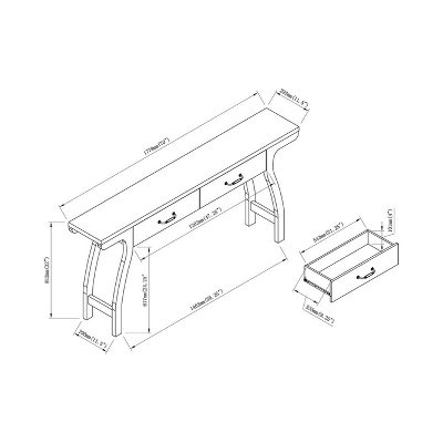 Haun 2 Drawer Console Table White Oak - HOMES: Inside + Out - Image 5