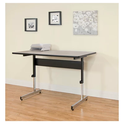 47.5" Canvas & Color Adjustable All Purpose Desk Black/Gray - Calico Designs - Image 5
