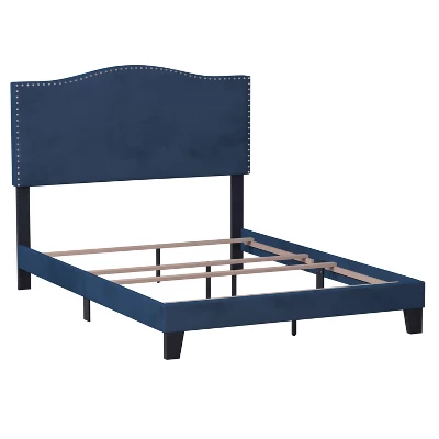 Queen Kiley Velvet Upholstered Bed Blue - Hillsdale Furniture - Image 7