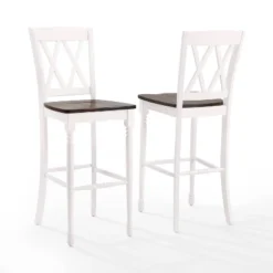 Set Of 2 Shelby Barstools Distressed White - Crosley