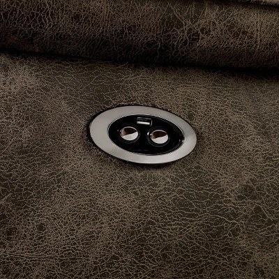 Nisbet Power Reclining Leather Sofa With USB Charger Mocha - HOMES: Inside + Out - Image 4