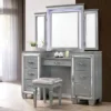 2pc Mallery Vanity Set With Stool Silver - HOMES: Inside + Out