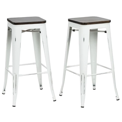 Set Of 2 30" Emil Square Counter Height Barstools - Carolina Chair & Table - Image 3