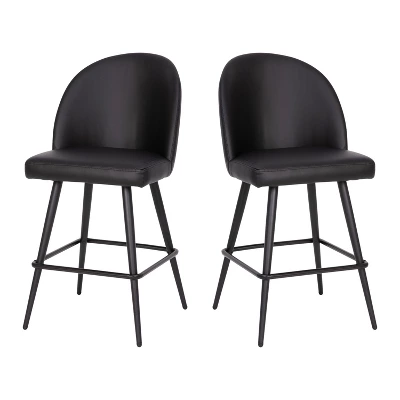Flash Furniture Lyla Set Of 2 Commercial Modern Armless Counter Stools With Contoured Backrests, Steel Frames And Footrests-Set Of 2 - Image 13
