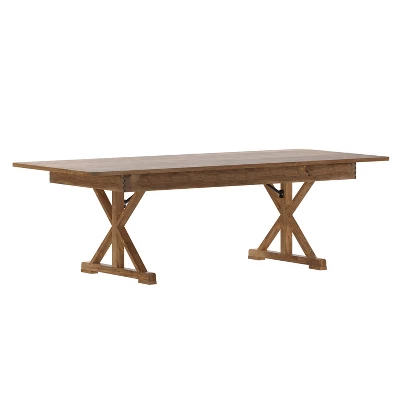 Flash Furniture HERCULES 8' X 40" Rectangular Solid Pine Folding Farm Table With X Legs - Image 14
