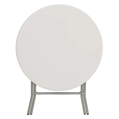 Emma And Oliver 2.63-Foot Round White Plastic Folding Banquet And Event Table - Image 6
