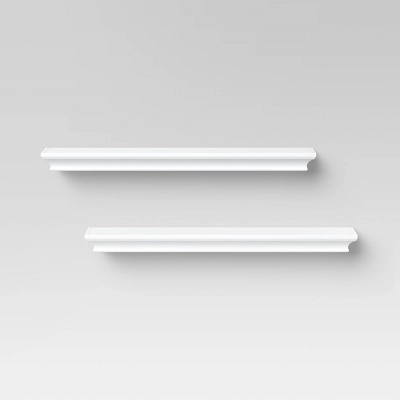 2pc Traditional Wall Shelf Set White - Threshold™