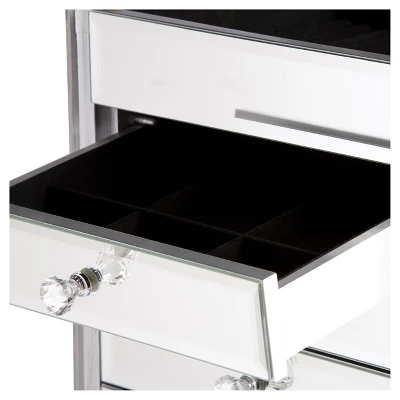 Melanie 7 Drawer Glam Jewelry Armoire Mirrored/Brushed - Aiden Lane - Image 5