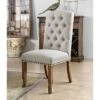 2pk Shelia Nailhead Trim Upholstered Side Chairs Rustic Pine/Ivory - HOMES: Inside + Out