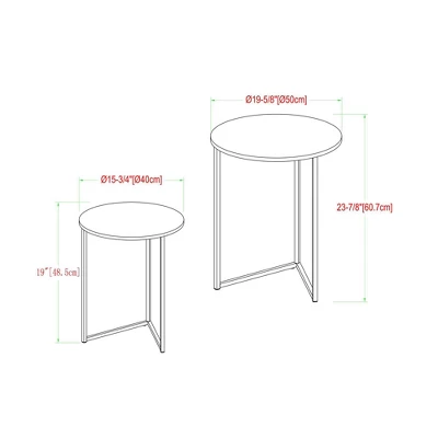 2pc Glam V Leg Nesting Side Tables - Saracina Home - Image 5