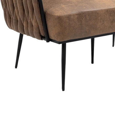 Modern Accent Metal Frame Tufted Sofa With Arms - ModernLuxe - Image 8