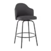 Set Of 2 Ahoy Metal/Polyester Counter Height Barstools Black/Charcoal - LumiSource