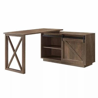 Sevyn Transitional L Shape Desk Walnut Oak - HOMES: Inside + Out - Image 5