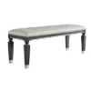 55" House Beatrice Two-Tone Ottoman Beige Fabric/Charcoal/Light Gray - Acme Furniture