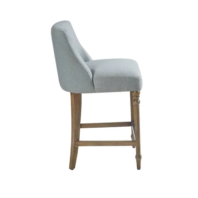 25" Delaney Upholstered Counter Height Barstool Blue - Martha Stewart - Image 3