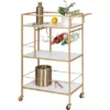 Honey-Can-Do 3 Tier Bar Cart Gold/White