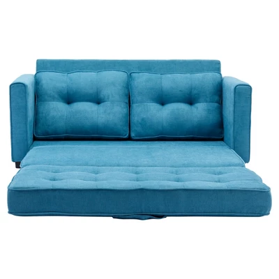 59.4" Upholstered Loveseat Sofa Couch, Pull-Out Sofa Bed With Side Pocket-ModernLuxe - Image 7