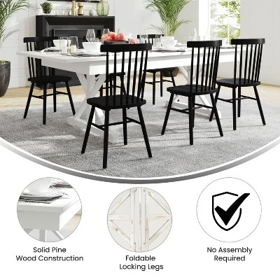 Flash Furniture HERCULES 8' X 40" Rectangular Solid Pine Folding Farm Table With X Legs - Image 7