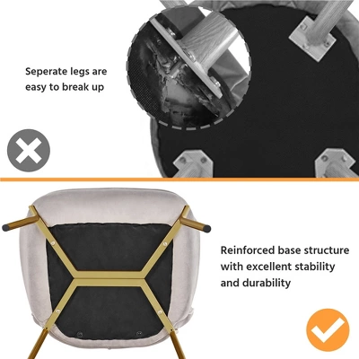 Yaheetech Velvet Upholstered Accent Chair With Tufted High Back Metal Legs For Living Room - Image 3