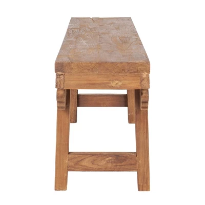 Ellen Mindi Wood Bench Brown - East At Main - Image 6