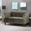 Weymouth Contemporary Channel Stitch Velvet Settee Gray - Christopher Knight Home