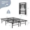 Costway 14'' Twin/Full/Queen Size Metal Platform Bed Foldable Mattress Foundation Tool-Free Assembly
