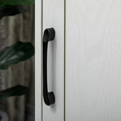 HOMCOM Farmhouse Coffee Bar Cabinet, Kitchen Sideboard, Buffet Cabinet With Sliding Barn Door And 3 Storage Drawers For Living Room, White - Image 4