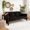 Full Chester Wood Arm Futon Frame With 8" Microfiber Mattress - Room & Joy
