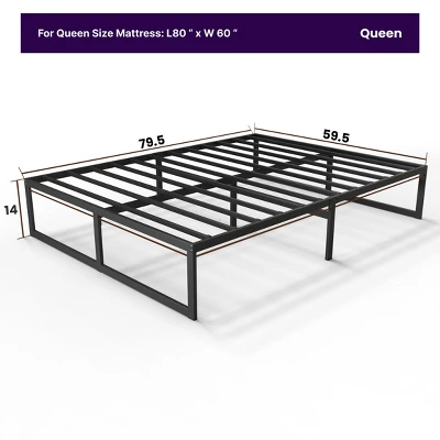 NapQueen Alpha Metal Platform Bed Frame 14" Height - Image 2