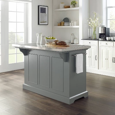 Julia Stainless Steel Top Kitchen Island - Crosley - Image 3