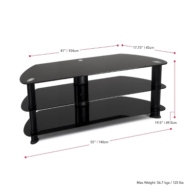 Corner TV Stand For TVs Up To 60" CorLiving Black - Image 3