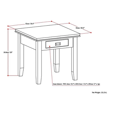 Stratford Solid Wood End Table - Wyndenhall - Image 5