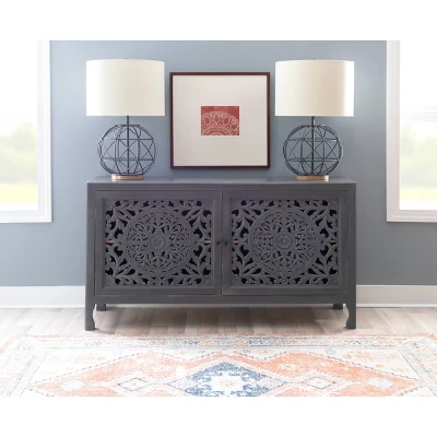 Heady 2 Door Carved Cabinet - Powell Company