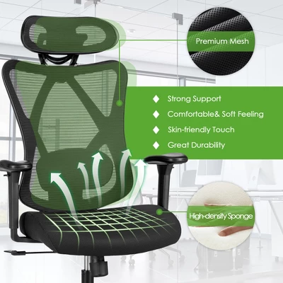 Costway Ergonomic High Back Mesh Office Chair W/ Adjustable Lumbar Support - Image 5