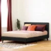 Queen Sazena Upholstered Complete Bed Charcoal Gray - South Shore