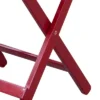 Merry Products Authentic Acacia Hardwood Compact Flat Folding Adirondack Slatted Side Table Outdoor Patio Furniture, Red